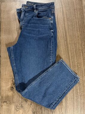 American Eagle Outfitters Dark Blue Women's Straight-Leg Jeans